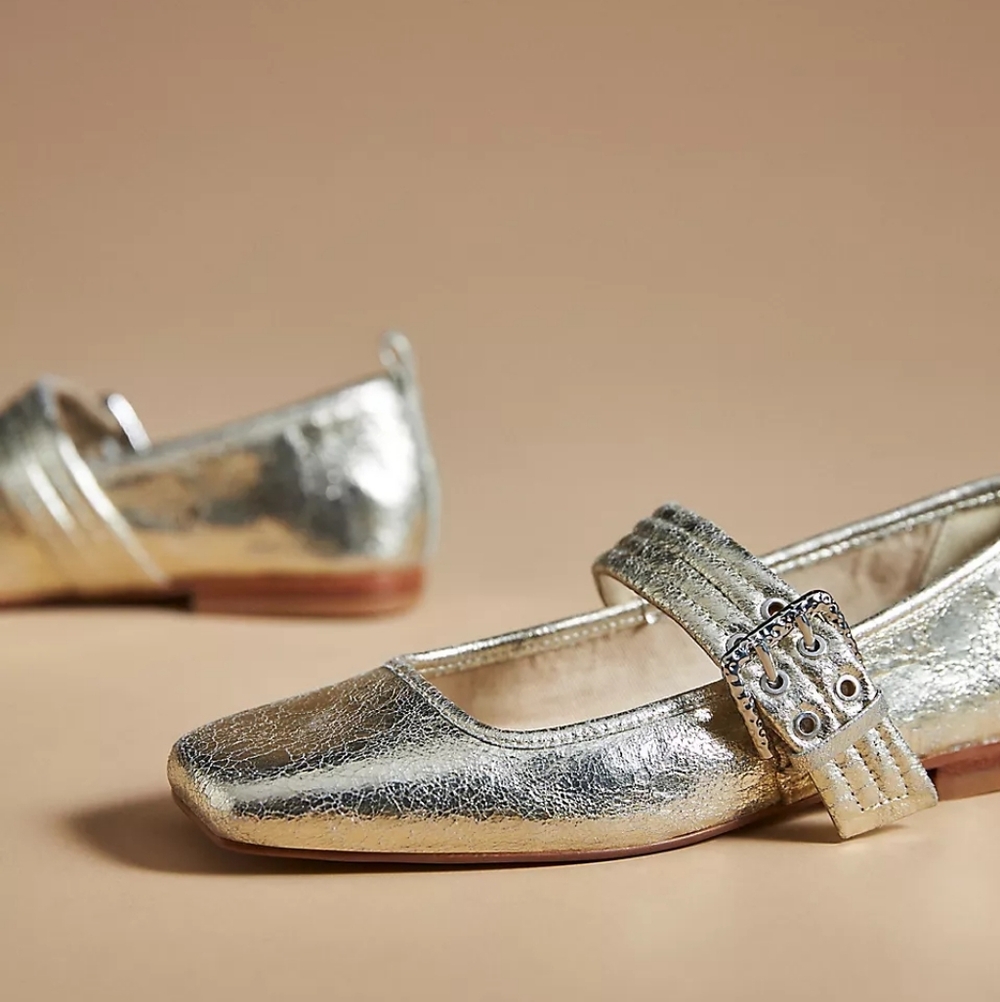 NWOB Anthropologie Dolce Vita Arora Buckled Mary Jane Square Toe Ballet Flats 12 - Picture 3 of 14